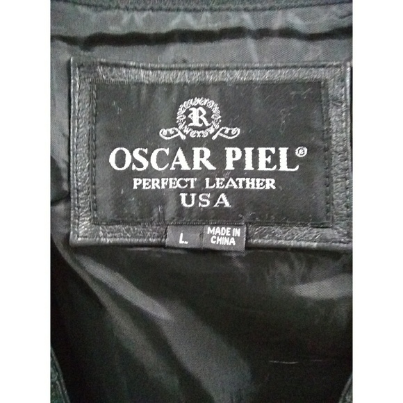 OSCAR PIEL PERFECT LEATHER USA BIKER VEST - Picture 3 of 3